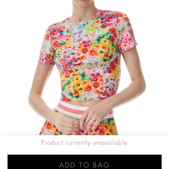 Alice + Olivia Cindy Floral Cropped Tee - Picture 3 of 5